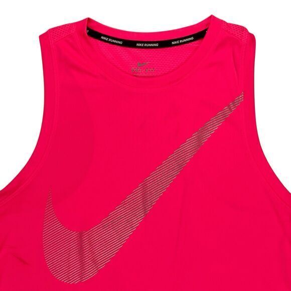 Nike City Core Dry Metallic Big Logo Tank M Pink Athletic Workout Gym Running - Picture 3 of 14